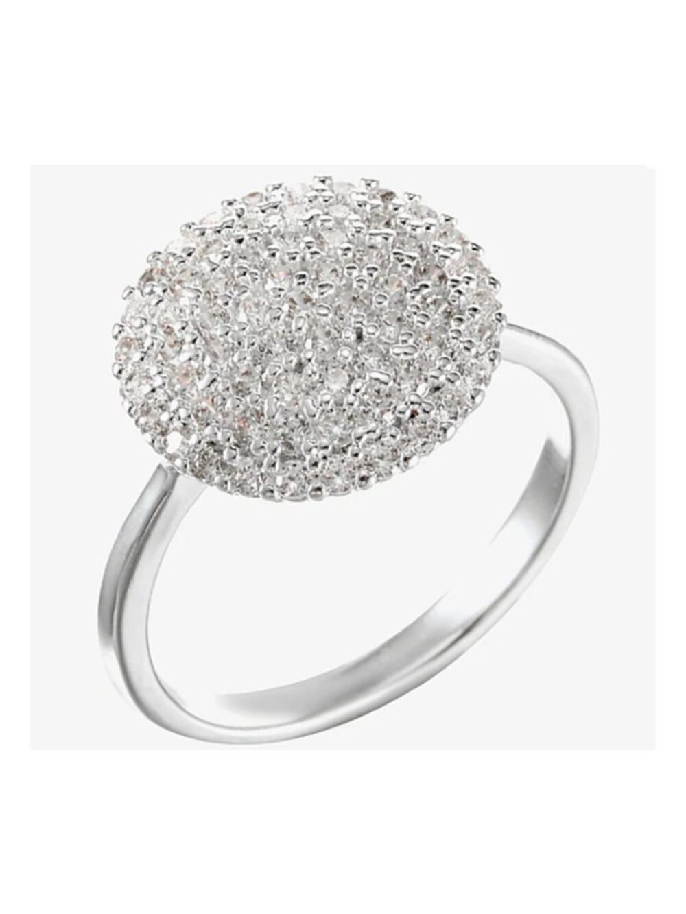 Sparkle Allure CZ Eternity Cocktail Ring | Round Silver Over Brass | Size 7 Stat